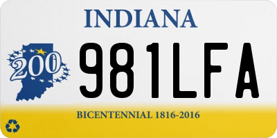 IN license plate 981LFA