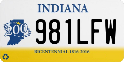 IN license plate 981LFW