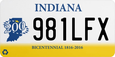 IN license plate 981LFX