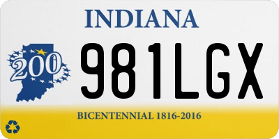 IN license plate 981LGX