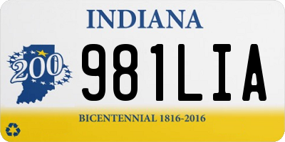 IN license plate 981LIA