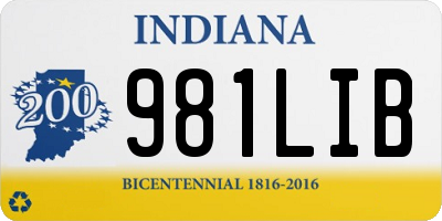 IN license plate 981LIB