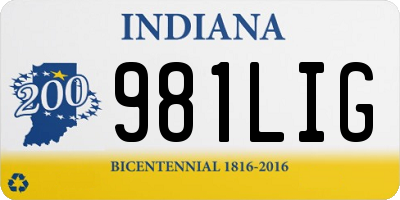 IN license plate 981LIG