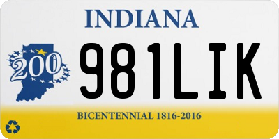 IN license plate 981LIK