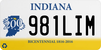 IN license plate 981LIM