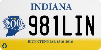 IN license plate 981LIN