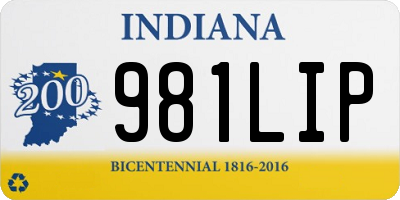IN license plate 981LIP
