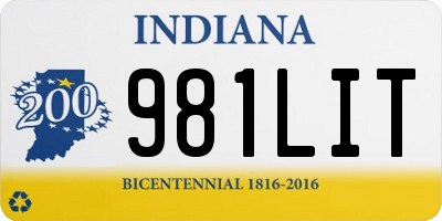 IN license plate 981LIT