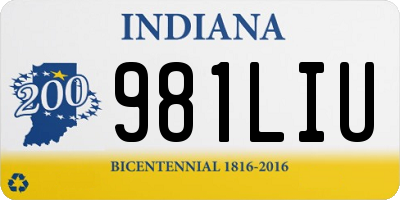 IN license plate 981LIU