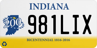 IN license plate 981LIX