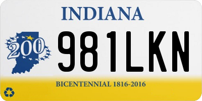 IN license plate 981LKN