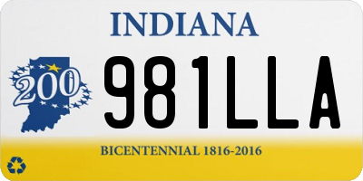 IN license plate 981LLA