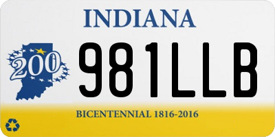 IN license plate 981LLB