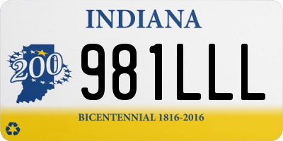 IN license plate 981LLL