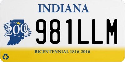 IN license plate 981LLM