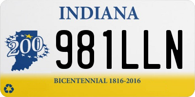 IN license plate 981LLN