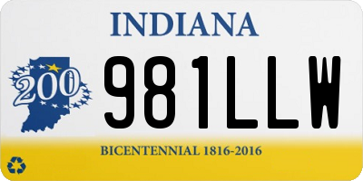 IN license plate 981LLW