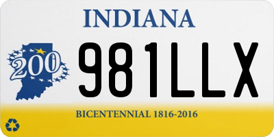 IN license plate 981LLX