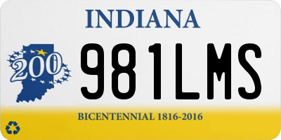 IN license plate 981LMS