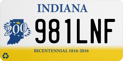 IN license plate 981LNF