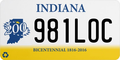 IN license plate 981LOC