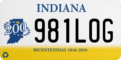 IN license plate 981LOG