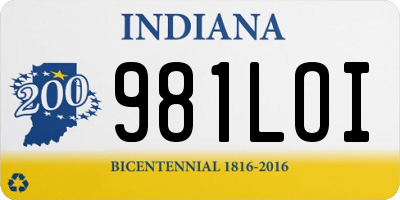 IN license plate 981LOI