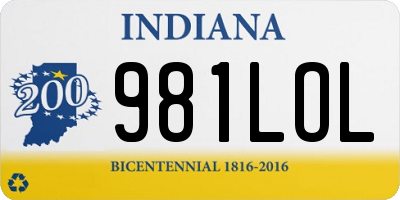 IN license plate 981LOL