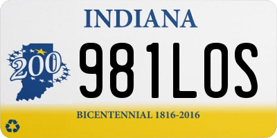 IN license plate 981LOS