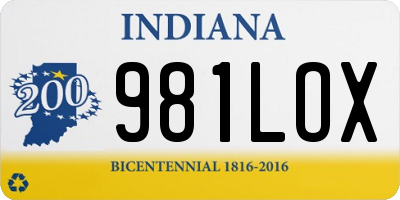 IN license plate 981LOX