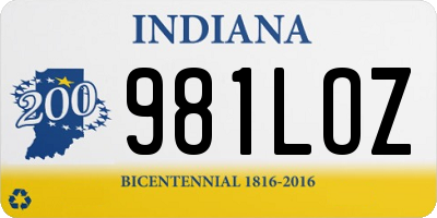 IN license plate 981LOZ