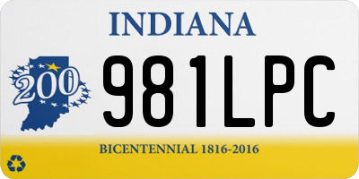 IN license plate 981LPC