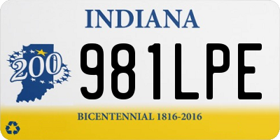 IN license plate 981LPE