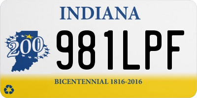 IN license plate 981LPF