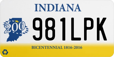 IN license plate 981LPK