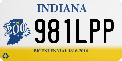 IN license plate 981LPP