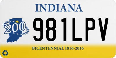 IN license plate 981LPV