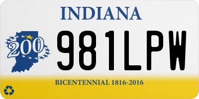 IN license plate 981LPW