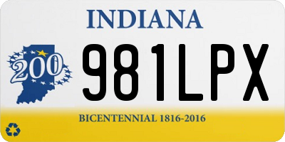 IN license plate 981LPX