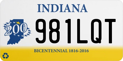 IN license plate 981LQT