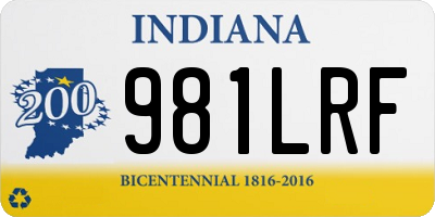 IN license plate 981LRF
