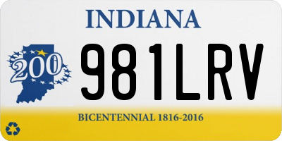 IN license plate 981LRV