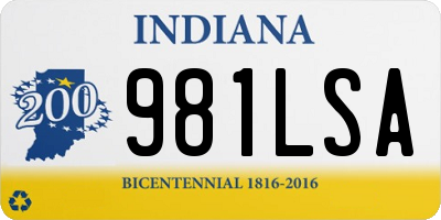 IN license plate 981LSA