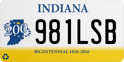 IN license plate 981LSB