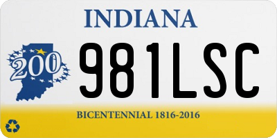 IN license plate 981LSC