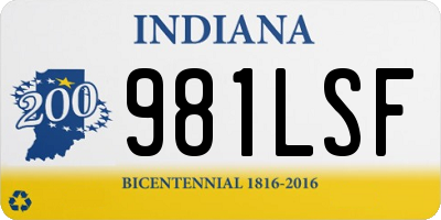 IN license plate 981LSF