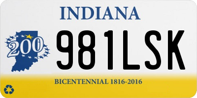 IN license plate 981LSK