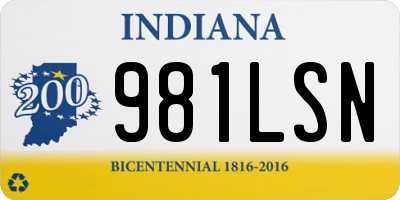 IN license plate 981LSN