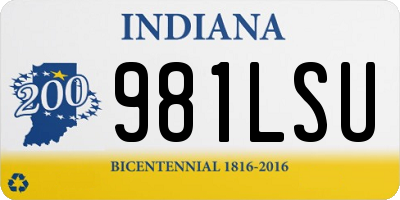IN license plate 981LSU