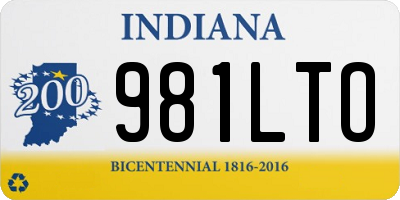 IN license plate 981LTO